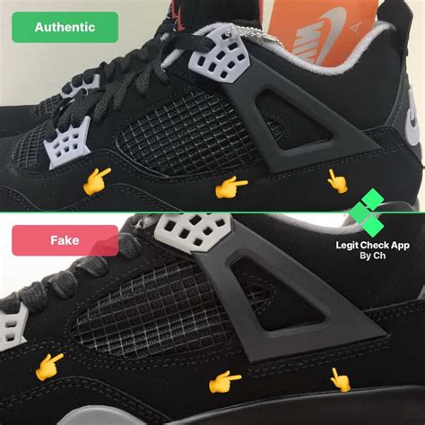 nike jordan 4 retro fake vs real|jordan 4 legit check.